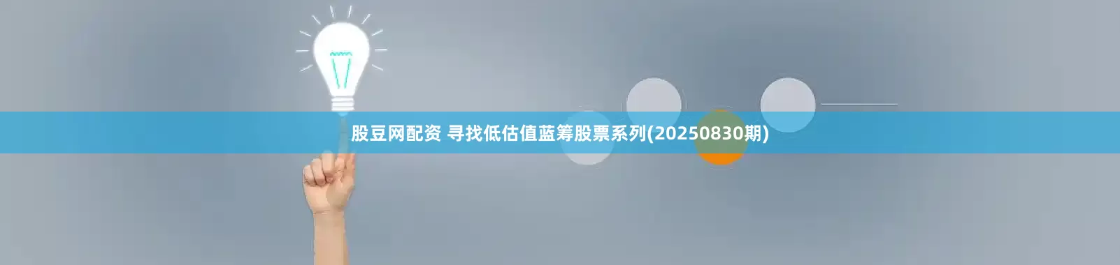 股豆网配资 寻找低估值蓝筹股票系列(20250830期)